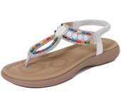 2025 sandalias mujer Europa y los Estados Unidos diamantes de imitación simple luz casual viento fondo plano grandes yardas clip dedos de los pies