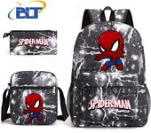 Spider-Man Printed Student Schoolbag Set Children's Backpack Shoulder Bag Pencil Case Three-piece Set