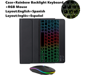 For Samsung Tab A8 10.5" Case Keyboard Mouse Rainbow Backlight Spanish Magic Keyboard Funda SM-X200 SM-X205