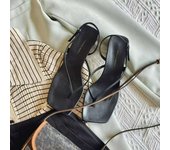 New French Cat Mid Herringbone for Women's Summer Outwear Open Clip Toe High Heel Sandals
