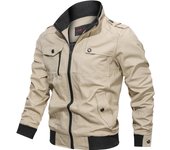 Chaqueta Bomber de Moda para Hombres Primavera Otoño 2025 Ajuste Delgado Material de Algodón