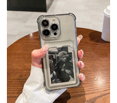 Funda transparente con ranura para tarjetas, carcasa suave a prueba de golpes para iPhone 16, 15, 14, 13, 12, 11 Pro Max, Mini, X, XR, 7, 8 Plus