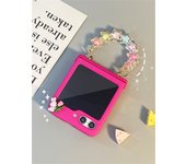 Korean Cute 3D Love Heart Solid Color Phone Case for Samsung Galaxy ZFlip 5 Z Flip5 Flip5 Flip5 Zflip5 Shockproof Cover