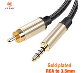 Coaxial Cable 3.5MM Jack RCA To RCA Male Coaxial Cable Gold-plated Stereo HiFi Home Theater for Amplifiers Player 0.5 1 2 3 5 M