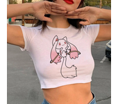 Puella Magi Madoka Magica graphic  90s goth crop top Female kawai 2000s goth fairy grunge  t-shirts