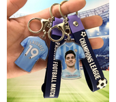 Football Star Keychain Messi Ronaldo Mbappe Neymar Preliminaries Peripheral Car Backpack Keyring Pendant Birthday Sports Gifts