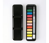 Multicolor Watercolor Paint Set Metal Box Portable Solid Pigment Set Professional Art Supplies Kids