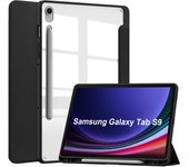Smart Cover For Samsung Tab S9 Plus Case with Pen Holder Crystal Acrylic Hard Tablet Funda For Galaxy Tab S9 Plus 12.4 SM-X810