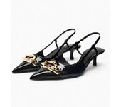 Elegant Party High Heeled Pumps For Women 2024 Autumn Bow Pointed Toe Stiletto Shoes Fashion Slingback Heels Kitten Heel Sandals