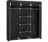 RYG12B Armario Closet organizador, Textil Plegable, Color Negro, 150 x 45 x 175 cm