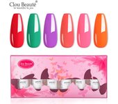 Clou Beaute 8ml Gift Set Kit UV LED Gel Varnish Soak Off Nail Art Gel Nail Polish Pure Nail Color Base Coat No Wipe Top Coat