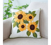 Nordic Simple Flowers Embroidery Pillowcase Luxury Cotton Woolen Embroidered Floral Tulip Lily Cushion Cover Livingroom Decor