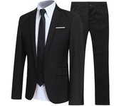 Spring 1-piece suit popular suit jacket pants temperament men's suit set solid color large size lapel suit jacket pants street wear