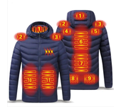 2024  Men Winter Warm USB Heating Jackets Smart Thermostat Pure Color Hooded Heated Clothing Waterproof  Warm Jackets