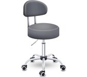 Respaldo | Taburete de Trabajo Regulable en Altura 46-58 cm | Taburete Giratorio con Ruedas