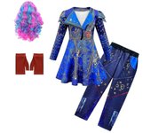 Descendants 3 Evie Cosplay Costumes Halloween Carnival Party Dress Pants Wig Set V