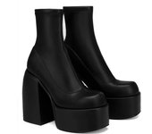 Ankle Boots Women Fashion High Platform Shaped High Heel Boots Chunky Heels Zipper Designer Shoes 44 Platform Shoes Women Shoes