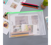 3/5PCS Stationery Storage Bag Folder File Mesh Zipper Pouch A3 A4 A5 A6 Document Bag Zip File Folders School Office Supplies
