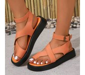 Sandalias planas de estilo romano para mujer, zapatos de verano