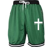 Pantalones de Baloncesto Cruzado para Hombres Línea de Malla de Secado Rápido Cintura Elástica