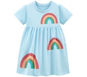 2024 Baby Girls Casual Clothes Cotton Lovely Kids Summer Dress for Toddler Infant Children 2 to 7 years