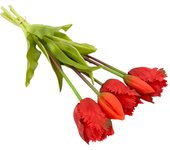 5pcs 5 Heads Artificial Parrot Tulip Flowers Luxury Real Touch Simulation Tulip Bouquet Realistic Handmade Fake Flowers