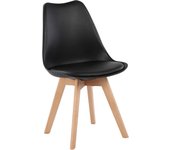 Pack de 4 Sillas Comedor Sillas de Cocina Nórdico con Asiento Tapizado y Las piernas de Madera de Haya Maciza - Azul Mentol