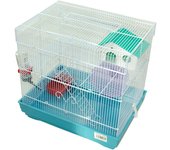 Jaula para Hámster Roborowski Jaula para Hamster 27 * 20.5 * 47cm jaulas Hamsters Grande con Tubos Bebedero comedero Aleatorio (156)