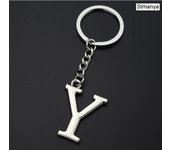 DIY A-Z Letters key Chain Car Men Metal Keychain Ring Women Car Key Ring Simple Silver Color Letter Name Key chain Party Gift