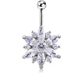 1Pc 14g  surgical steel belly piercing aaa zircon 2022 new tunnel ball piercings clear 14g belly button ring body jewellery