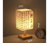 Lámparas de mesa de decoración LED, enchufe regulable de estilo chino Simple, luz nocturna, pantalla de tela, luces cuadradas de escritorio para dormitorio y mesita de noche