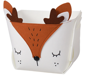 Caja de almacenamiento DIY de animales de dibujos animados, cesta de almacenamiento plegable de tela de fieltro para organizadores de juguetes de guardería