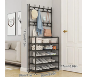 Five Layer Shoe Rack Simple Shoe Rack Integrated Storage Rack Household Shoe Rack Multifunctional Clothes Rack Coat Rack