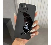 Gothic Style Black Lip Phone Case For iPhone 16 15 14 13 12 11 Pro Max XS X XR 7 8 Plus Mini Shockproof Soft Silicone Cover