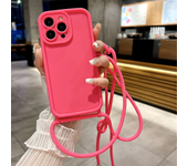 Funda de teléfono para iPhone 14 13 15 16 Pro Max 16E 12 11 X XR XS 7 8 Plus SE 2020, correa cruzada ajustable con cordón, funda suave