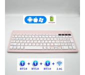 Teclado inalámbrico recargable español/alemán/ruso/coreano/árabe Bluetooth y 2,4G para tableta iPad PC Android IOS Win