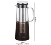 Cafetera fría de vidrio con filtro, botella de agua extraída, cafetera Espresso, hervidor de jugo para el hogar, 1000/1400ML