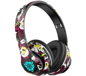 VAORLO Graffiti Painted Bluetooth Headphone LED Light HIFI Heavy Bass Foldable Support TF Card Playback Game Music Headphone