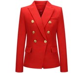 Women's double  long sleev slim fit button  office jacket