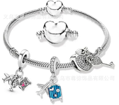 Pulsera del Día de San Valentín para mujer, abalorio europeo adecuado para Pandora, joyería de marca DIY