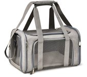 Transportín plegable para mascotas, funda de transporte para perros, correa de hombro ajustable, almohadilla de forro polar extraíble, bolsa para gatos, Protección de Privacidad, cara suave