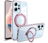 Magnetic Bracket Plating Phone Case For Xiaomi Redmi Note 12 11 Clear TPU Cover For Xiaomi Mi 12T 11T 12C 10C Mi 13 Pro Lite 9A