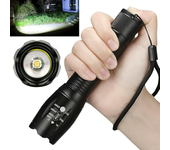Linterna LED portátil Mini luz de Flash alimentada por batería con zoom 5 modos de iluminación antorcha para acampar al aire libre senderismo lámpara de pesca