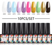 Arte Clavo gel pulido conjunto 10 piezas barniz de gel 8ml remojo semipermanente de uñas en la superficie mate LED ultravioleta