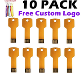 Colorful Mini Key Shape Custom Logo Business Gift Metal USB Flash Drive Pen128MB 4GB 8GB 16GB 32GB Pendrive USB 2.0 10Pcs Lot