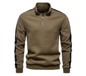 Sudadera de primavera de manga larga con cuello alto, sudadera deportiva de patchwork para hombres, chaqueta casual versátil par