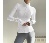 Ropa Deportiva para Mujer Chaqueta de Yoga de Manga Larga con Bolsos