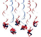 Spidey And His Amazing Friends Hanging Swirls Spiderman Ceig Swirl Foil Decor Kids Baby Shower Birthday Party Supplies