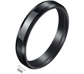 4Mm6mm8mm anillo liso anillo brillante doble biselado, anillo de acero de titanio de acero inoxidable joyería de mano europea y americana