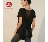 Moving Peach Women T-Shirt Mesh Running Top Fitness Short Sleeve Fashion Breathable T-Shirt FTT